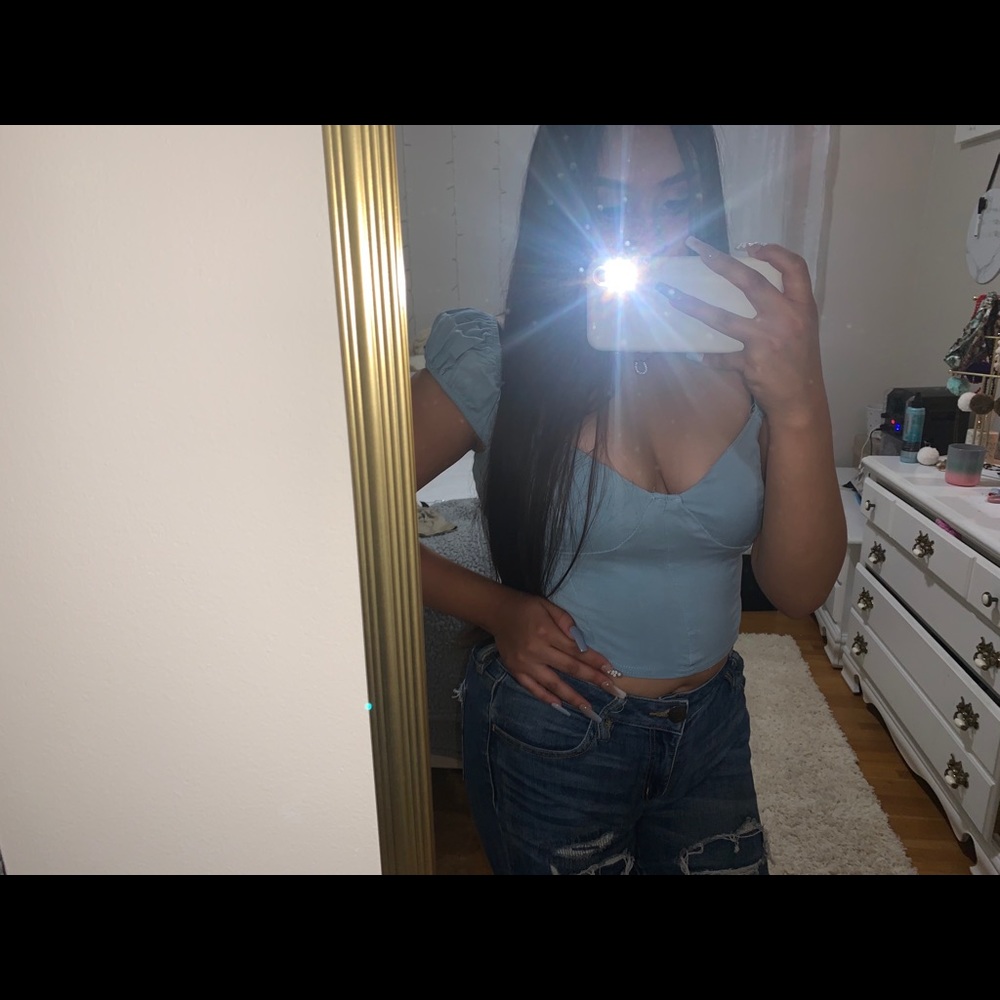 Baby blue crop top